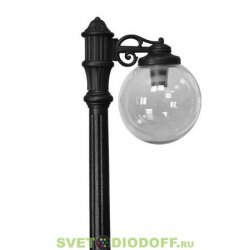 Уличный фонарный столб Fumagalli Nebo BISSO/Globe 300 черный, плафон шар прозрачный 2,6м