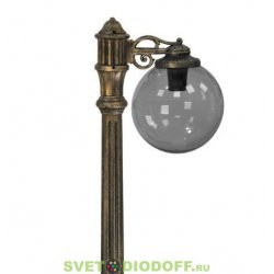 Уличный фонарный столб Fumagalli Nebo BISSO/Globe 300 черный, плафон шар дымчатый 2,6м