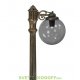 Уличный фонарный столб Fumagalli Nebo BISSO/Globe 300 античная бронза, плафон шар дымчатый 2,6м