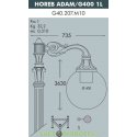 Уличный фонарь столб HOREB ADAM/GLOBE 400 1L черный/молочный рассеиватель 3,63м