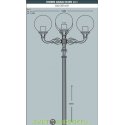 Уличный фонарь столб HOREB ADAM/GLOBE 400 3+1L черный/молочный рассеиватель 4.24м