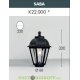 Венчающий светильник SABA Fumagalli черный 1xE27 LED-FIL с лампой 800Lm, 2700К