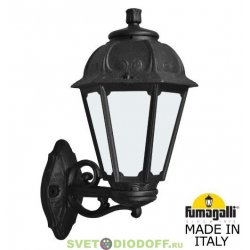 Уличный настенный светильник Fumagalli Bisso/Saba черный, матовый 1xE27 LED-FIL с лампой 800Lm, 2700К