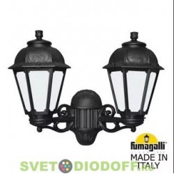 Уличный настенный светильник (вверх, вниз) Fumagalli Porpora/Saba черный, матовый 2xE27 LED-FIL с лампами 800Lm, 2700К
