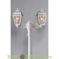 Столб фонарный уличный Фумагалли GIGI BISSO/SABA 2L белый, прозр., 2,1м., 2xE27 LED-FIL с лампами 800Lm, 2700К