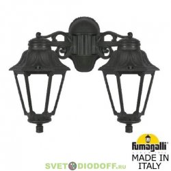 Уличный настенный светильник Fumagalli Porpora/Rut черный, матовый 2xE27 LED-FIL с лампами 800Lm, 2700К