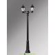 Столб фонарный уличный Fumagalli Ricu Bisso/Rut 2L черный, прозрачный 2,5м 2xE27 LED-FIL с лампами 800Lm, 2700К