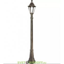 Столб фонарный уличный Fumagalli Artu/Rut античная бронза, прозрачный 1,92м 1xE27 LED-FIL с лампой 800Lm, 2700К