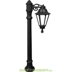 Столб фонарный уличный Fumagalli Aloe Bisso/Rut черный, прозрачный 1,2м 1xE27 LED-FIL с лампой 800Lm, 2700К