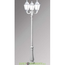 Столб фонарный уличный Fumagalli Nebo Ofir/RUT 3L белый, матовый 3,0м 3xE27 LED-FIL с лампами 800Lm, 2700К