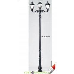 Уличный фонарь столб HOREB ADAM/NOEMI 2+1L черный/молочный рассеиватель 4,18м