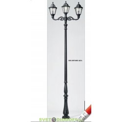 Уличный фонарь столб HOREB ADAM/NOEMI 2+1L черный/прозрачный рассеиватель 4,18м