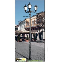 Уличный фонарь столб HOREB ADAM/NOEMI 3L черный/белый рассеиватель 4,15м