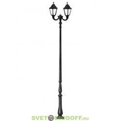 Уличный столб фонарь HOREB OFIR/Noemi 2L черный/молочный плафон 4,15м