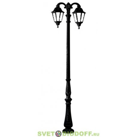 Уличный столб фонарь HOREB OFIR/Noemi 2L DN черный/прозрачный плафон 3,6м