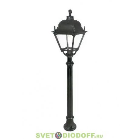 Столб фонарный уличный Fumagalli ALOE/SIMON черный/прозрачный 1,64м