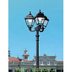 Столб фонарный уличный Fumagalli NEBO OFIR/SIMON 3L черный/прозрачный 3,1м