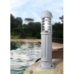 Столб фонарный уличный Fumagalli SAURO 1100 Е27 серый/прозрачный рассеиватель хром 1,1м
