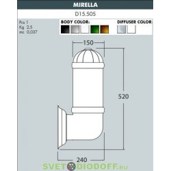 Светильник настенный Fumagalli MIRELLA Е27 серый/прозрачный рассеиватель хром