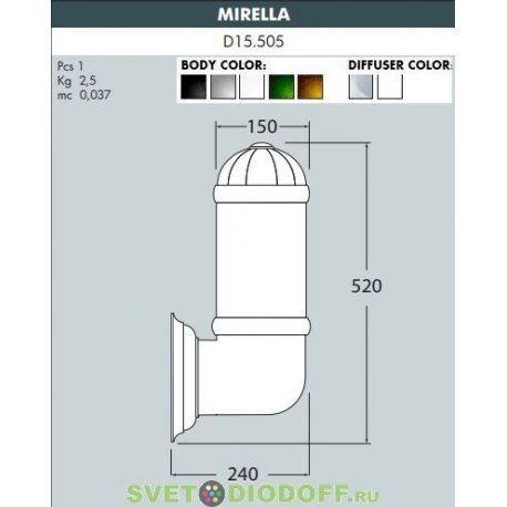 Светильник настенный Fumagalli MIRELLA Е27 серый/прозрачный рассеиватель хром