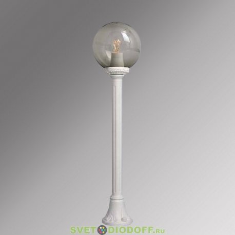 Столб фонарный уличный Fumagalli Mizar/GLOBE 250 белый, дымчатый 1,0м