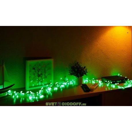 Гирлянда "Мишура LED"  3 м  прозрачный ПВХ, 288 диодов, цвет зеленый NEON-NIGHT