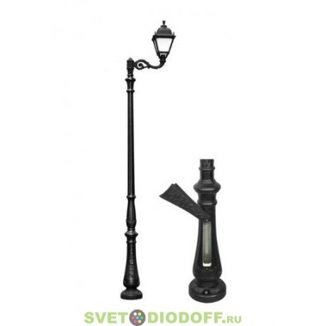 Столб фонарный уличный Fumagalli TABOR ADAM/SIMON L черный/прозрачный 3.13м