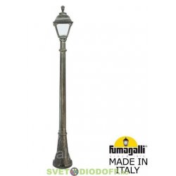 Уличный фонарь столб Fumagalli Artu/Cefa античная бронза/прозрачный 1,865м 1xE27 LED-FIL с лампой 800Lm, 2700К