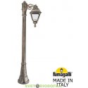 Уличный фонарь столб Fumagalli Artu Bisso/Cefa 1L античная бронза/прозрачный 1,60м 1xE27 LED-FIL с лампой 800Lm, 2700К