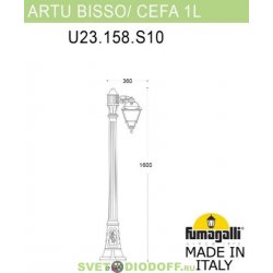 Уличный фонарь столб Fumagalli Artu Bisso/Cefa 1L белый/прозрачный 1,60м 1xE27 LED-FIL с лампой 800Lm, 2700К