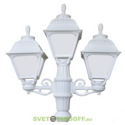 Уличный фонарь столб Fumagalli Artu Bisso/Cefa 2+1L белый/опал 2.05м 3xE27 LED-FIL с лампой 800Lm, 2700К