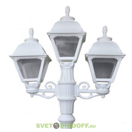 Уличный фонарь столб Fumagalli Artu Bisso/Cefa 2+1L белый/прозрачный 2.05м 3xE27 LED-FIL с лампой 800Lm, 2700К