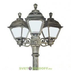 Уличный фонарь столб Fumagalli Artu Bisso/Cefa 3L черный/прозрачный 2.05м 3xE27 LED-FIL с лампой 800Lm, 2700К