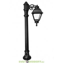 Уличный светильник столб Fumagalli Aloe Bisso/Cefa 1L черный/прозрачный 1,20м 1xE27 LED-FIL с лампой 800Lm, 2700К