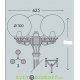 Столб фонарный уличный Fumagalli ARTU BISSO/GLOBE 300 3L античная бронза, шар молочный 1,85м