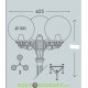 Столб фонарный уличный Fumagalli ARTU BISSO/GLOBE 300 3L белый, шар молочный 1,85м