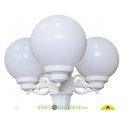 Столб фонарный уличный Fumagalli ARTU BISSO/GLOBE 300 3L белый, шар молочный 1,85м