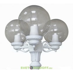 Столб фонарный уличный Fumagalli ARTU BISSO/GLOBE 300 3L белый, шар молочный 1,85м