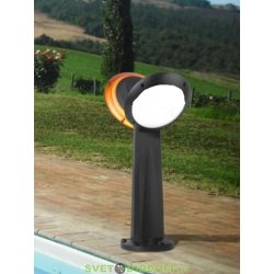 Уличный фонарь столб Fumagalli MINI GABRI REMI/LUCIA 2L, черный/опал оранжевый ореол 0,75м