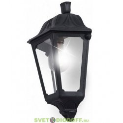 Светильник фасадный Fumagalli IESSE черный/прозрачный 1xE27 LED-FIL с лампой 800Lm, 4000К