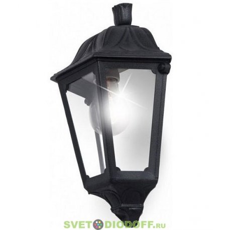 Светильник фасадный Fumagalli IESSE черный/опал 1xE27 LED-FIL с лампой 800Lm, 4000К