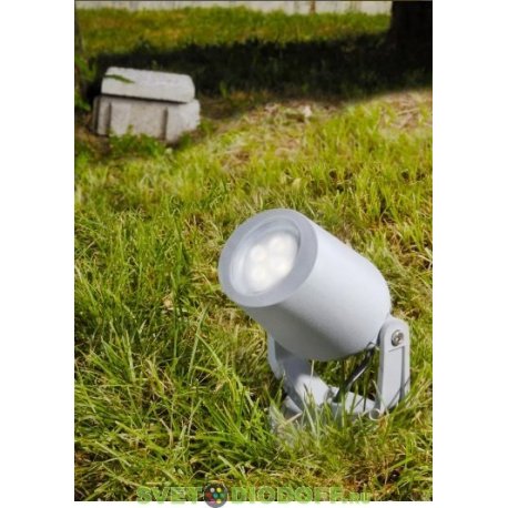 Светильник светодиодный грунтовый Fumagalli MINI TOMMY SPIKE серый, полупрозрачный, 1XGU10 LED с лампой 3,5W