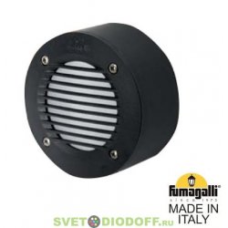 Светильник уличный (подсветка ступеней, отмоски, стен) FUMAGALLI EXTRALETI 100 Round-GR LED черный/опал 1xGX53 LED с лампой 3W