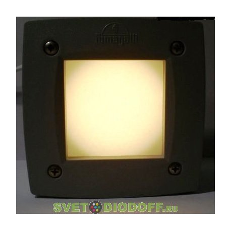 Светильник уличный (подсветка ступеней, отмоски) FUMAGALLI EXTRALETI 100 Square LED черный/опал 1xGX53 LED с лампой 3W