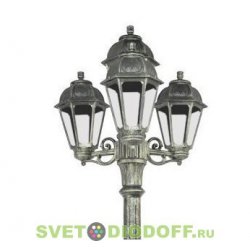 Столб фонарный уличный Фумагалли GIGI BISSO/SABA 3+1L черный, прозр., 2,3м., 4xE27 LED-FIL с лампами 800Lm, 2700К