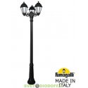 Столб фонарный уличный Fumagalli RICU BISSO/SABA 3L черный, прозрачный 2,34м 3xE27 LED-FIL с лампой 800Lm, 2700К