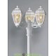 Столб фонарный уличный Fumagalli RICU BISSO/SABA 3L белый, прозрачный 2,34м 3xE27 LED-FIL с лампой 800Lm, 2700К