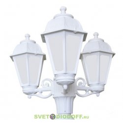 Столб фонарный уличный Fumagalli RICU BISSO/SABA 3L белый, прозрачный 2,34м 3xE27 LED-FIL с лампой 800Lm, 2700К
