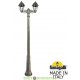 Столб фонарный уличный Фумагалли ARTU BISSO/SABA 2L античная бронза, прозрачный, 1,8м., 2xE27 LED-FIL с лампами 800Lm, 2700К