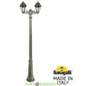 Столб фонарный уличный Фумагалли ARTU BISSO/SABA 2L античная бронза, опал, 1,8м., 2xE27 LED-FIL с лампами 800Lm, 2700К